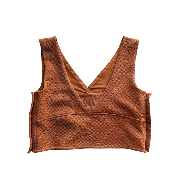 Anthropologie Maeve Textured Button Side V-neck Cropped top Size L - Picture 5 of 10